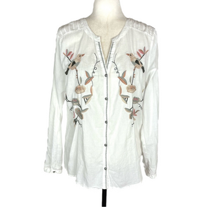 Cream white embroidered shirt